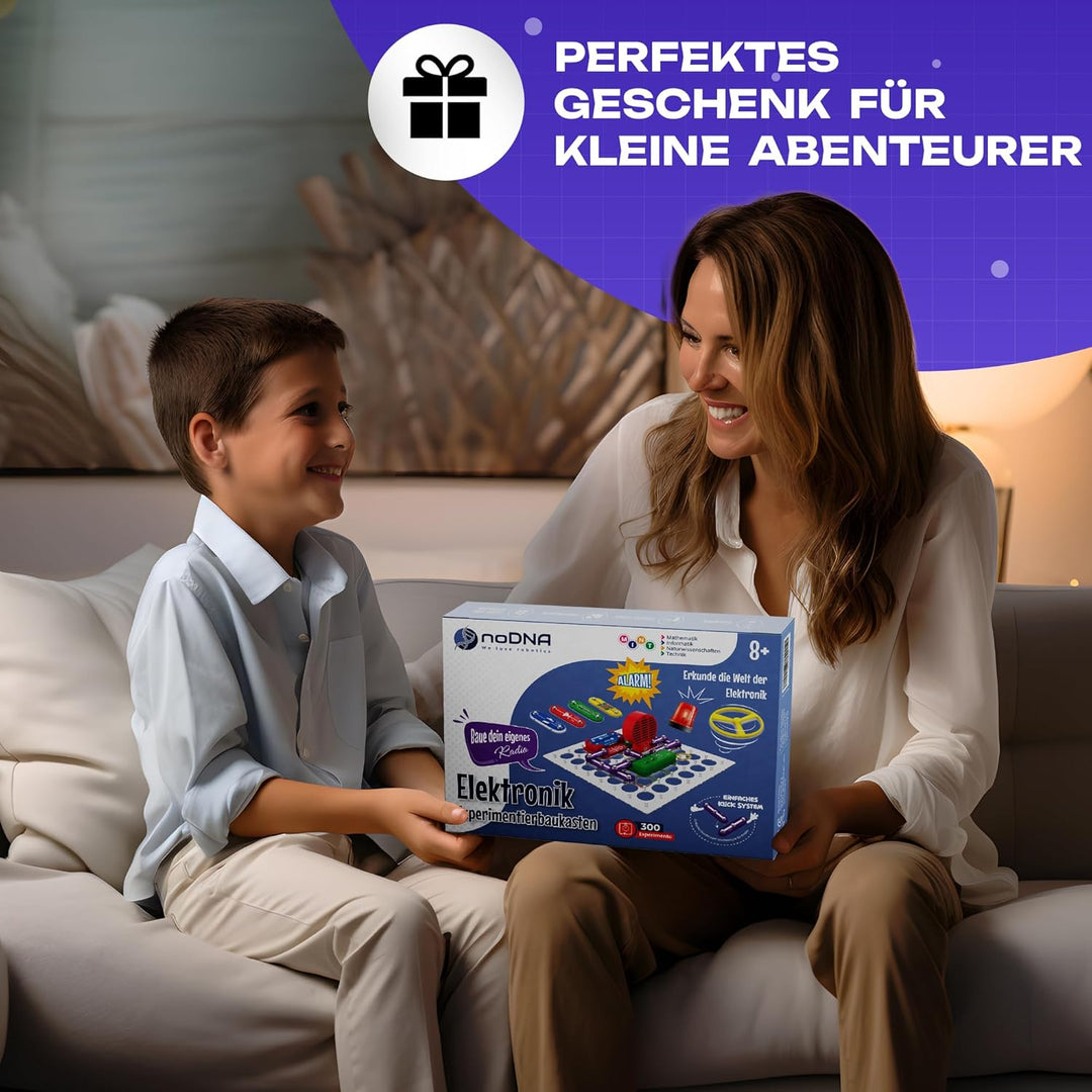noDNA Elektronik Baukasten Kinder Elektro Experimentierkasten ab 8 Jahre - 300 Experimente für Kinde