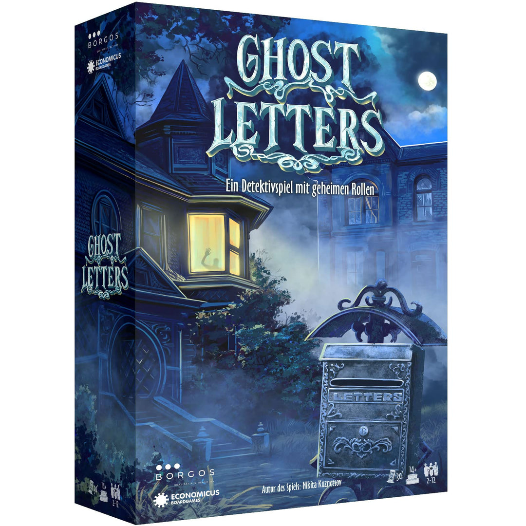 BORGOS Ghost Letters – Murder Mystery Detektivspiel mit geheimen Rollen | Gesellschaftsspiel | Krimi
