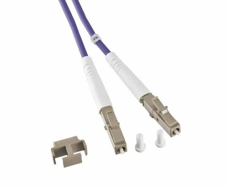 DINIC LWL Kabel OM4, Patchkabel LC/LC Lichtwellenleiter Multimode (50m, violett) 50m violett, 50m vi