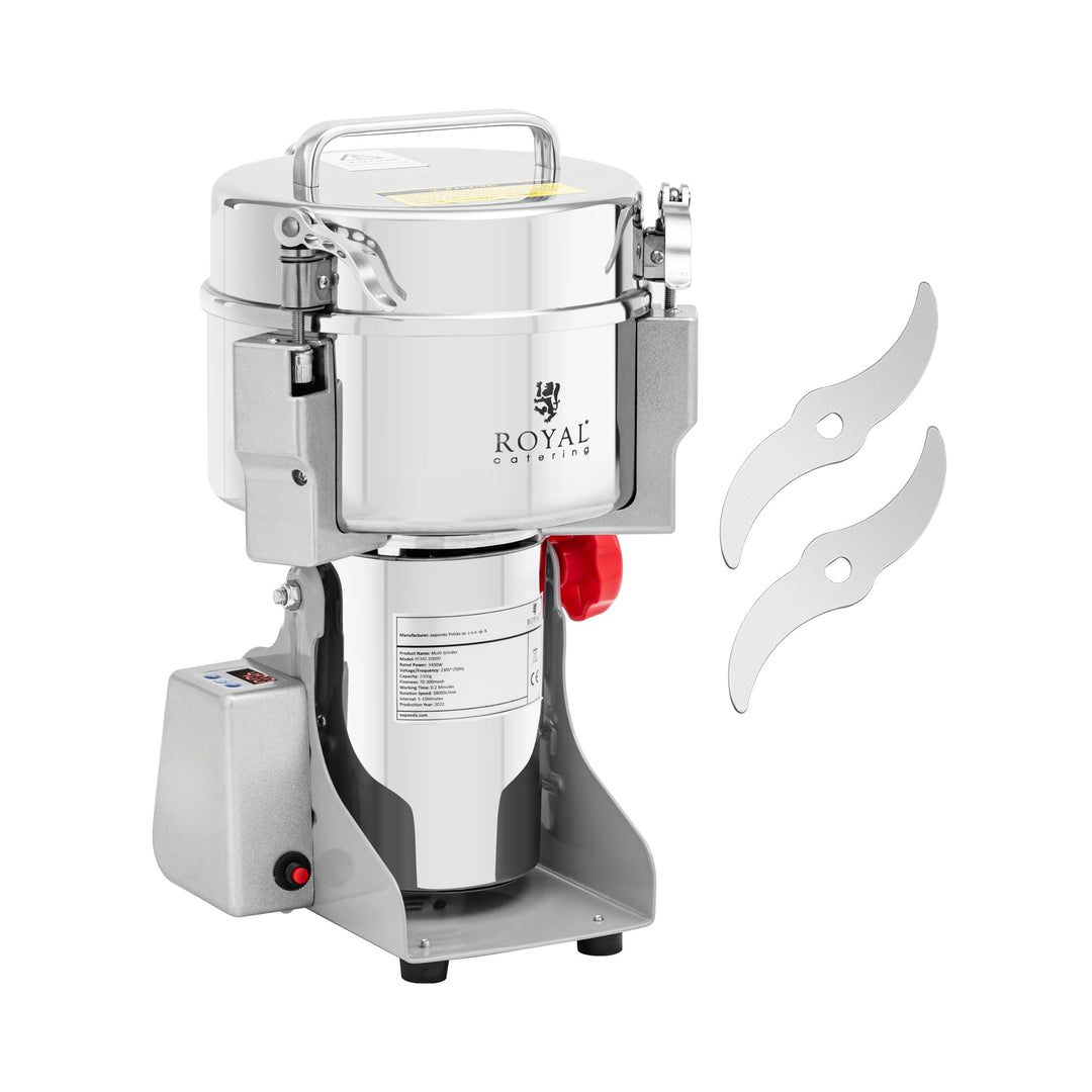 Royal Catering RCMZ-2000D Gewürzmühle elektrisch 2000 g 21 x 9.5 cm 3400 W digital Multi-Zerkleinere