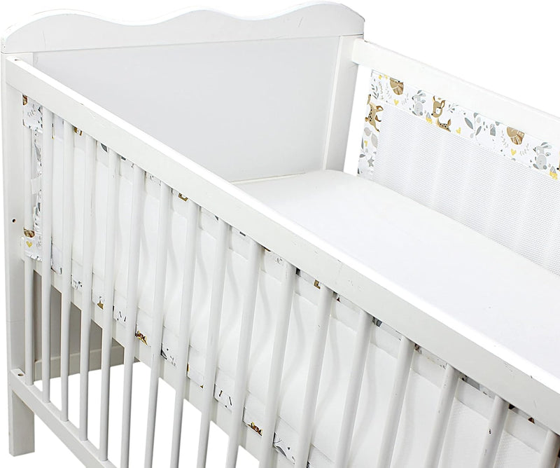 TupTam Gitterstäbe Schutz Netz Babybett Nestchen 3D Mesh 2er Pack, Farbe: Wilde Tiere, Grösse: ca. 1