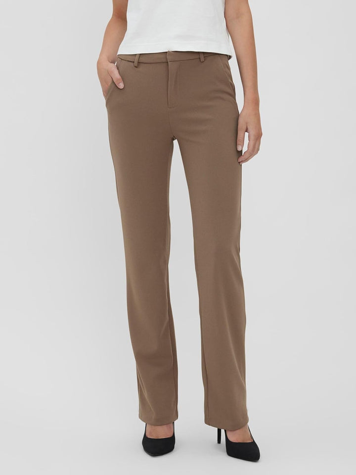 Vero Moda Female Hose VMZAMIRA Mittlere Taille Hose XS / 34L Fossil, XS / 34L Fossil