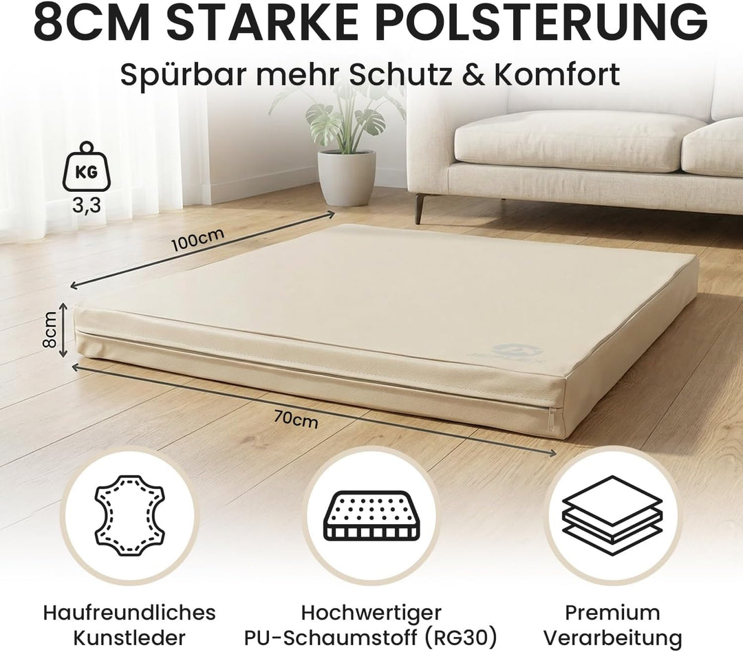 Jeflex - Weichbodenmatte & Turnmatte 100 x 70 x 8 cm MADE IN GERMANY/Gymnastikmatte tragbar/platzspa