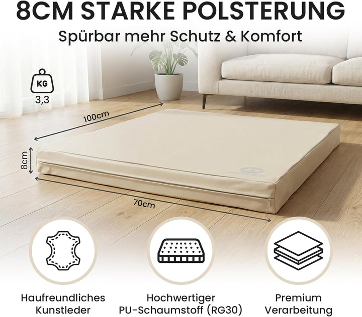 Jeflex - Weichbodenmatte & Turnmatte 100 x 70 x 8 cm MADE IN GERMANY/Gymnastikmatte tragbar/platzspa