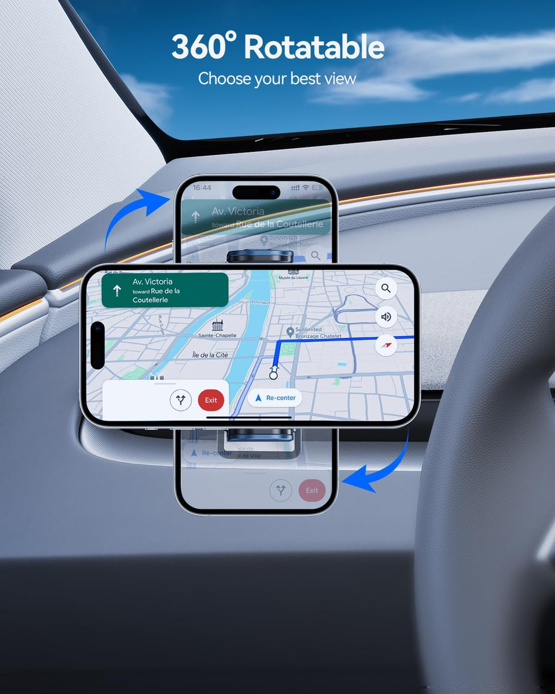 Handyhalterung für Tesla Model Y 2025-2026 und Model 3 2024-2026 AI Automatische Induktion 360° Elek