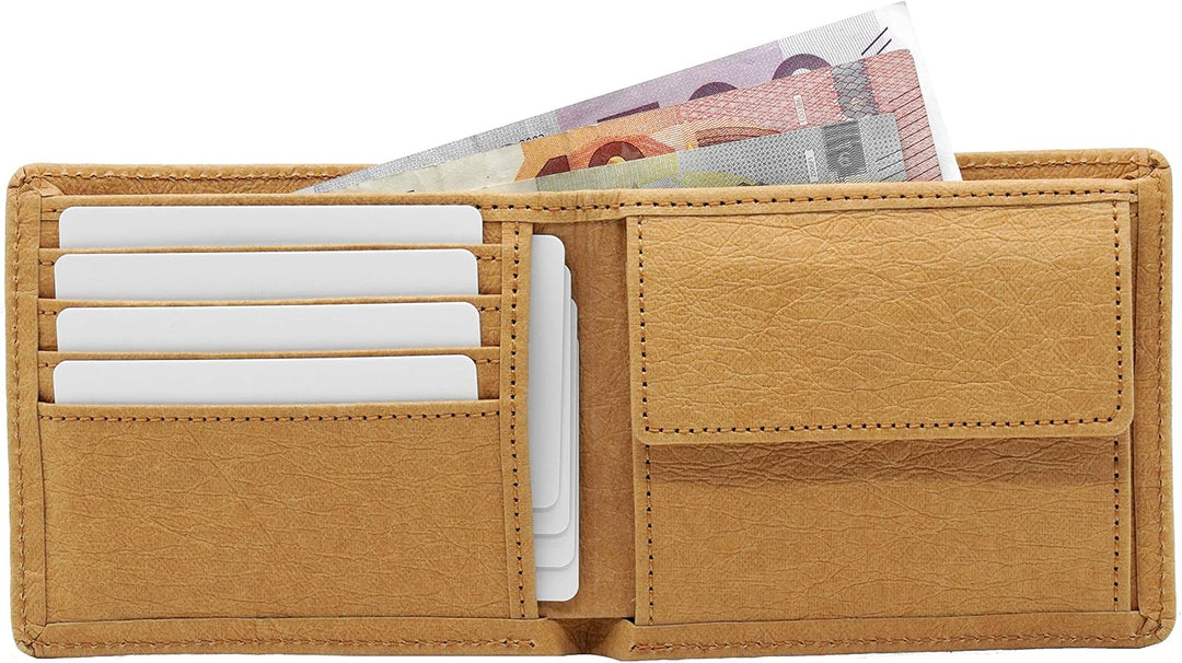 Locklair Herren Geldbörse aus veganem Papierleder, Männer Portemonnaie mit RFID-Schutz, Vegan Wallet