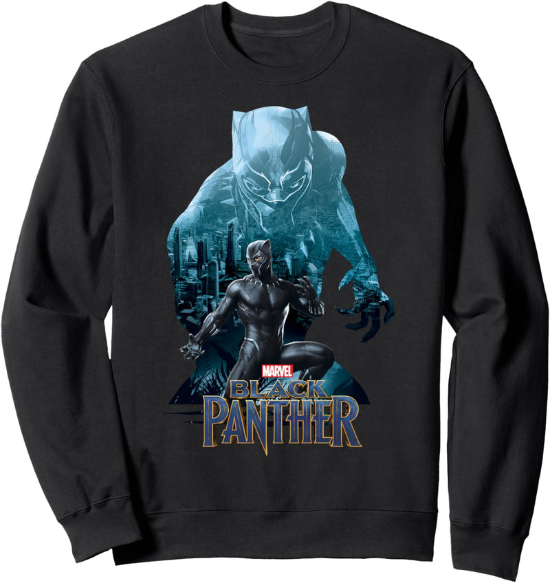 Marvel Black Panther Blue Hue Silhouette Fill Sweatshirt