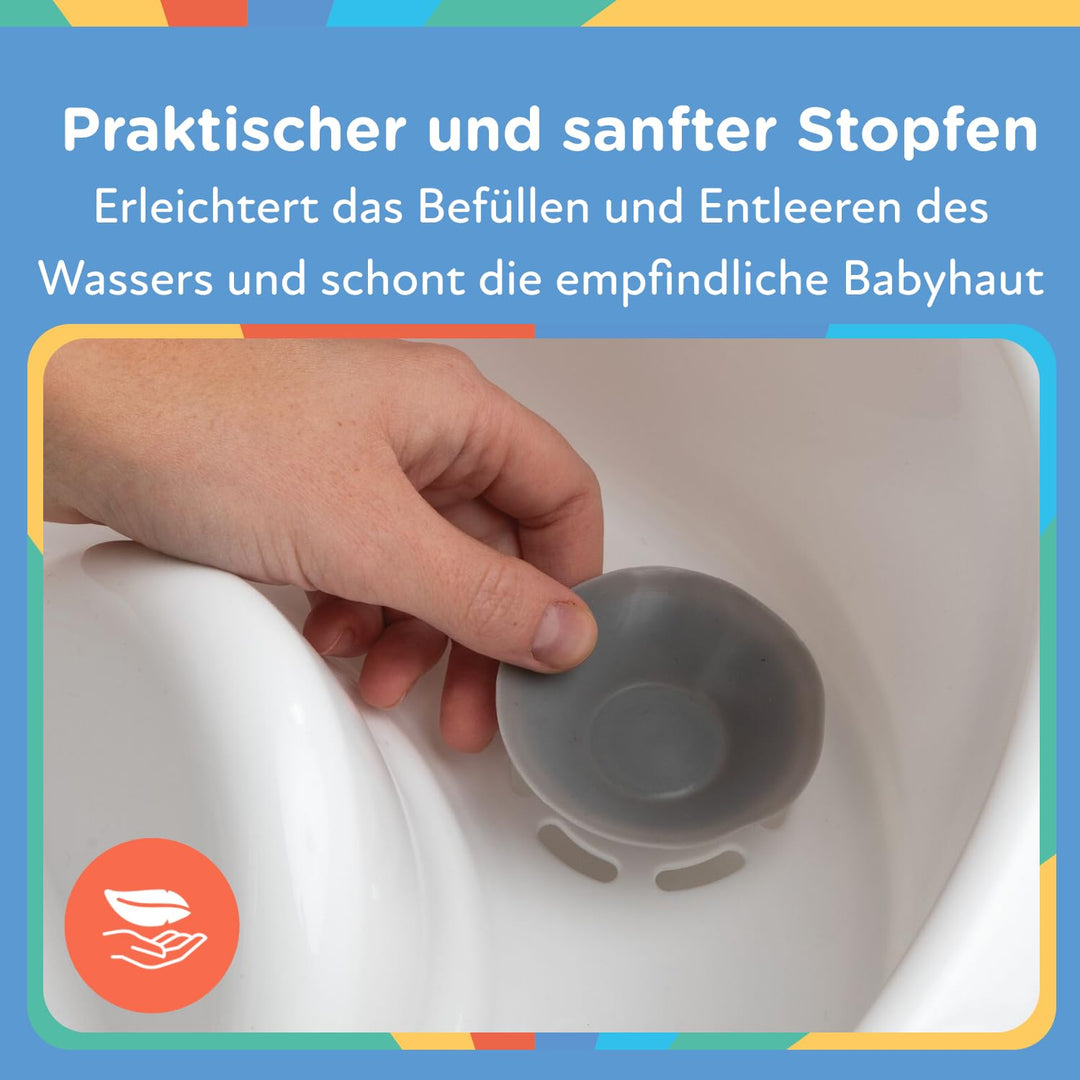 Nuby – Babybadewanne ab Geburt mit integrierter rutschfester Unterstützung & weichem Kopfpolster – K