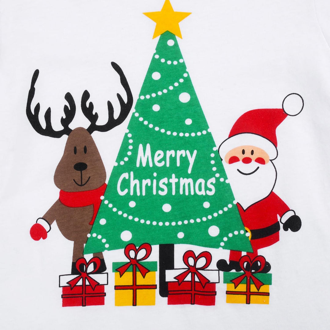 Codkkre Weihnachts Schlafanzug Kinder Unisex Jungen Mädchen Weihnachten Nachtwäsche Langarm Baumwoll