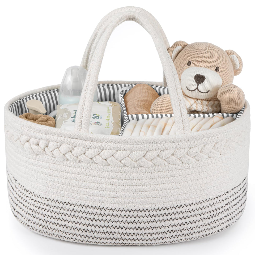 Maliton Wickeltisch Organizer，Baby Organizer Korb，Aufbewahrungskorb für den Wickeltisch，Windel Caddy
