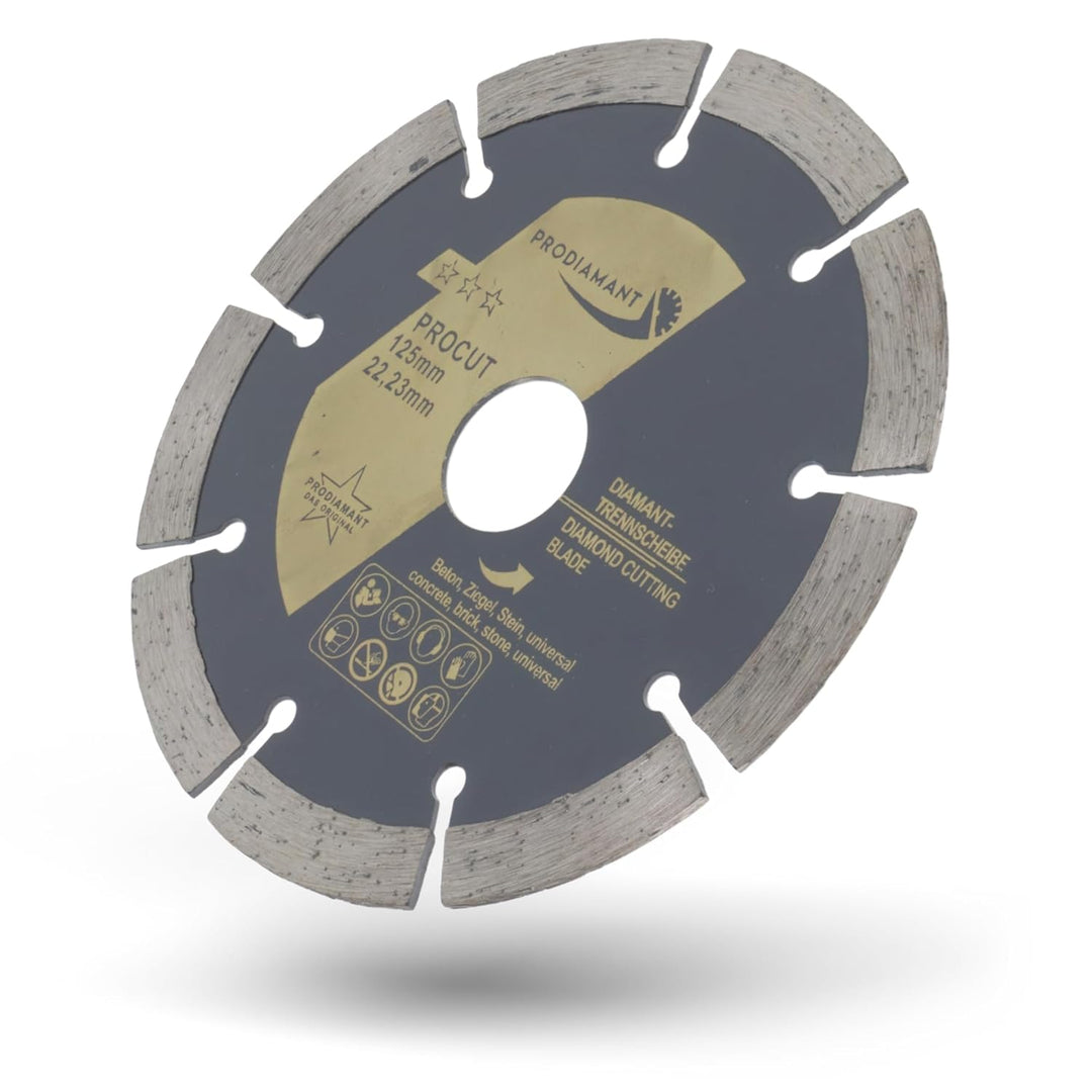 PRODIAMANT Diamanttrennscheiben Set 2x 125mm universal Trennscheibe für Stein, Beton, Granit, Mauerw