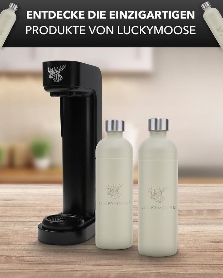 Luckymoose Infinity 4x Edelstahlflaschen Wassersprudler 1,25L – Kompatibel mit der LM Infinity Serie