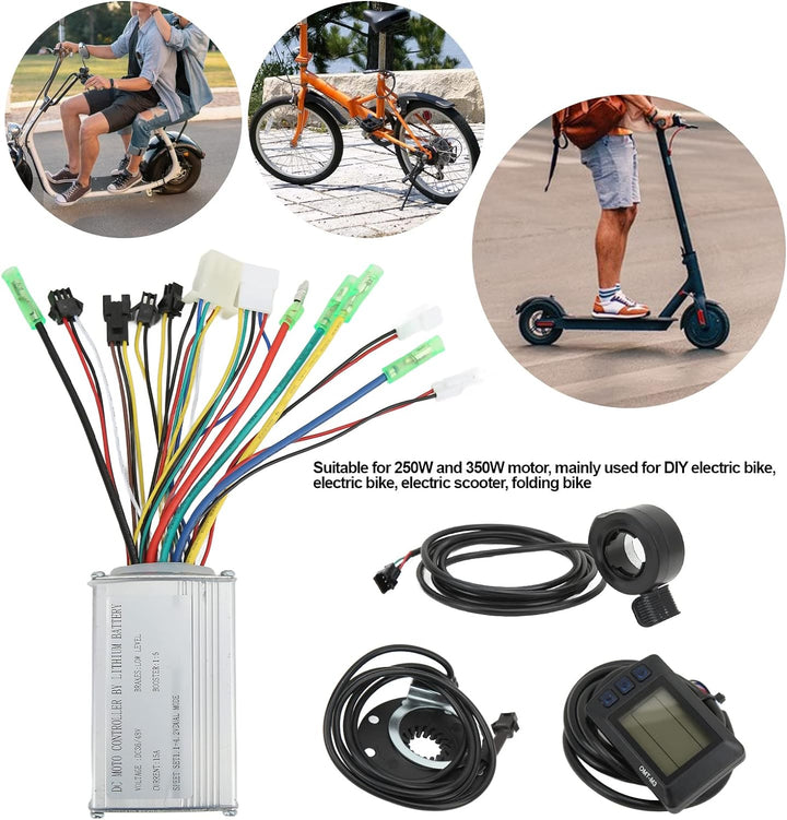VGEBY Elektrofahrrad-Controller-Kit, Elektrofahrrad-Motorsteuerung 15A Gemeinsamer Controller 36V 48