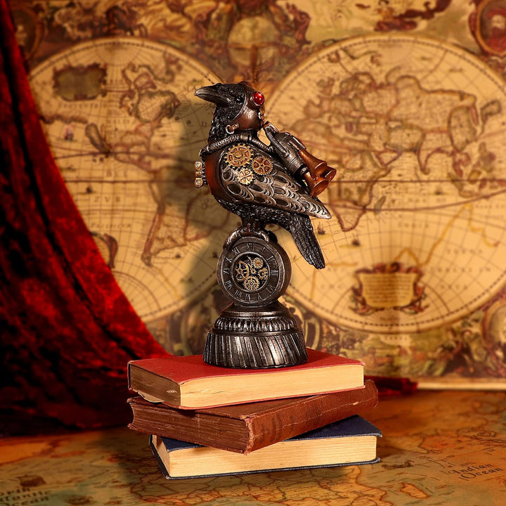 Nemesis Now Steampunk Rivet Rabe mechanische Vogelfigur, Bronze, 24 cm