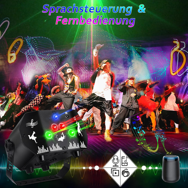 Fwiull Discolicht Partylicht mit Fernbedienung, 3 in 1 Musikgesteuert Disco Licht Party Lichter mit