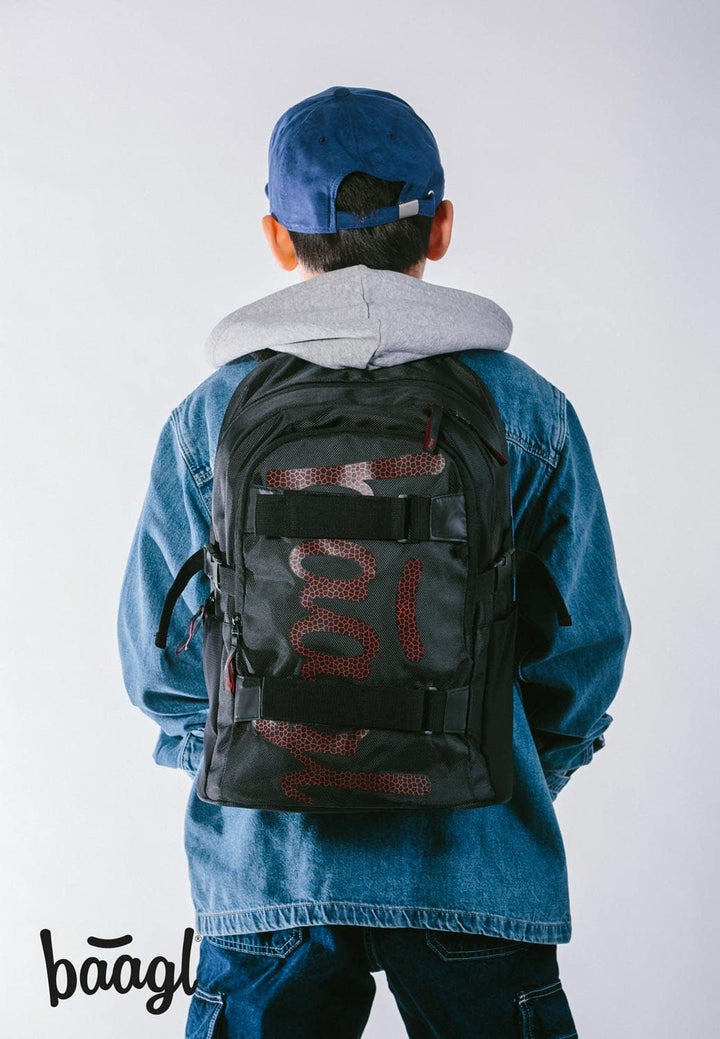Baagl Schulrucksack Set Jungen Mädchen 3 Teilig, Schultasche ab 3. Klasse, Grundschule Ranzen mit Br
