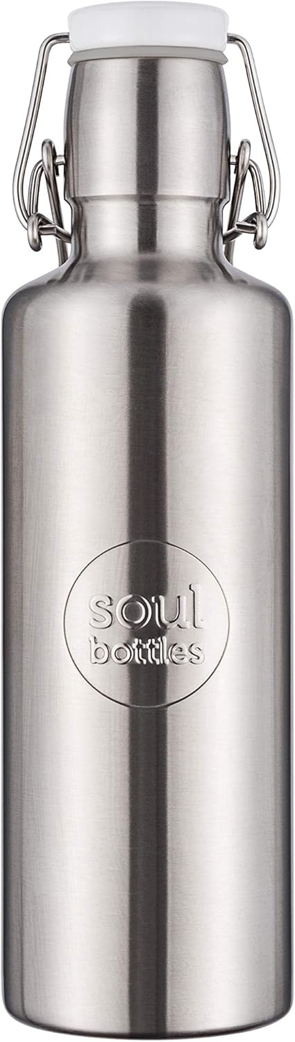 soulbottles Steel 0,6l • Trinkflasche aus Edelstahl • plastikfrei, nachhaltig, vegan 600ml Grau, 600
