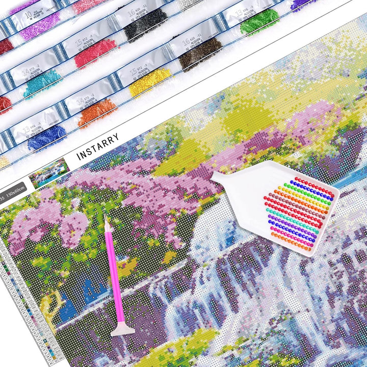 Instarry 5D Diamant Painting Bilder Full Gross Landschaftsmalerei Home Decoration 100x40 cm Wasserfä