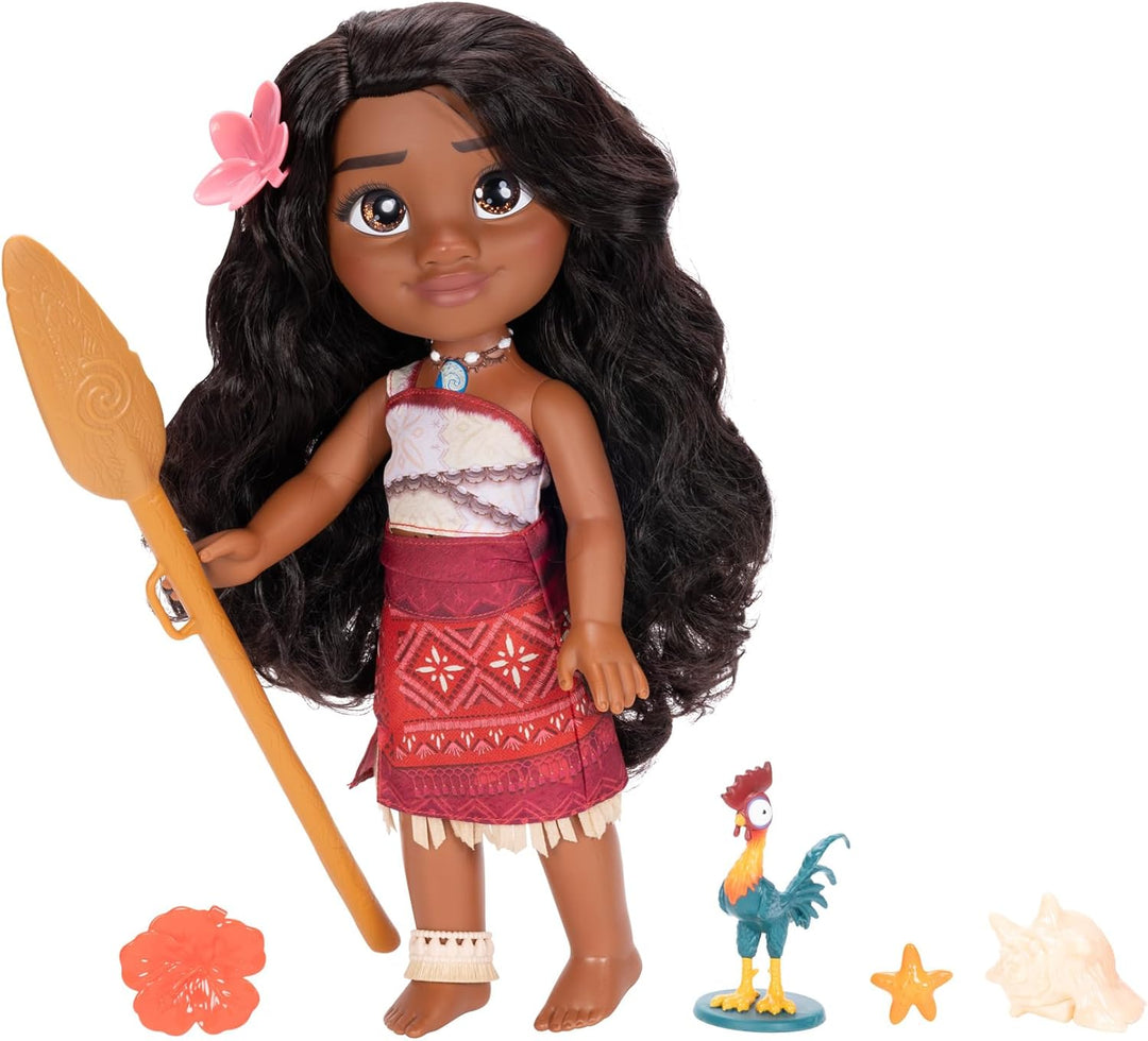 Disney - Vaiana 2 – Singende Puppe Vaiana, beweglich - Grösse 35 cm – polynesisches Outfit – Frisier