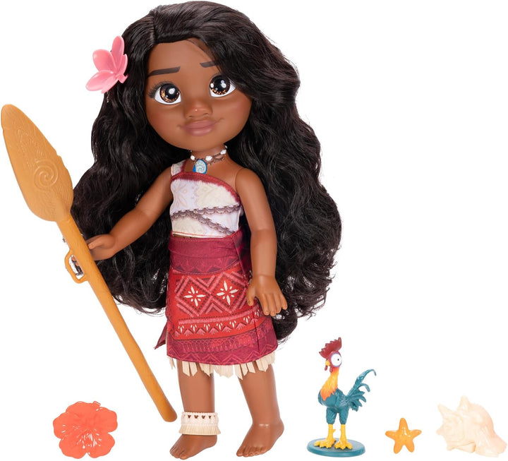 Disney - Vaiana 2 – Singende Puppe Vaiana, beweglich - Grösse 35 cm – polynesisches Outfit – Frisier