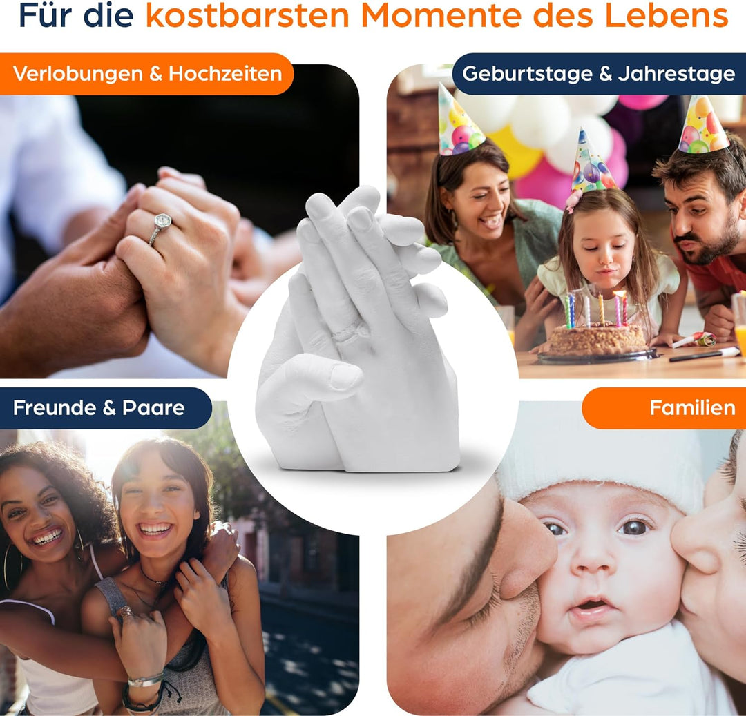 Handabdruck Set für Paare 3D Handabdruck Set für 2 Erwachsenen Hände Jahrestag Geschenk für Sie und