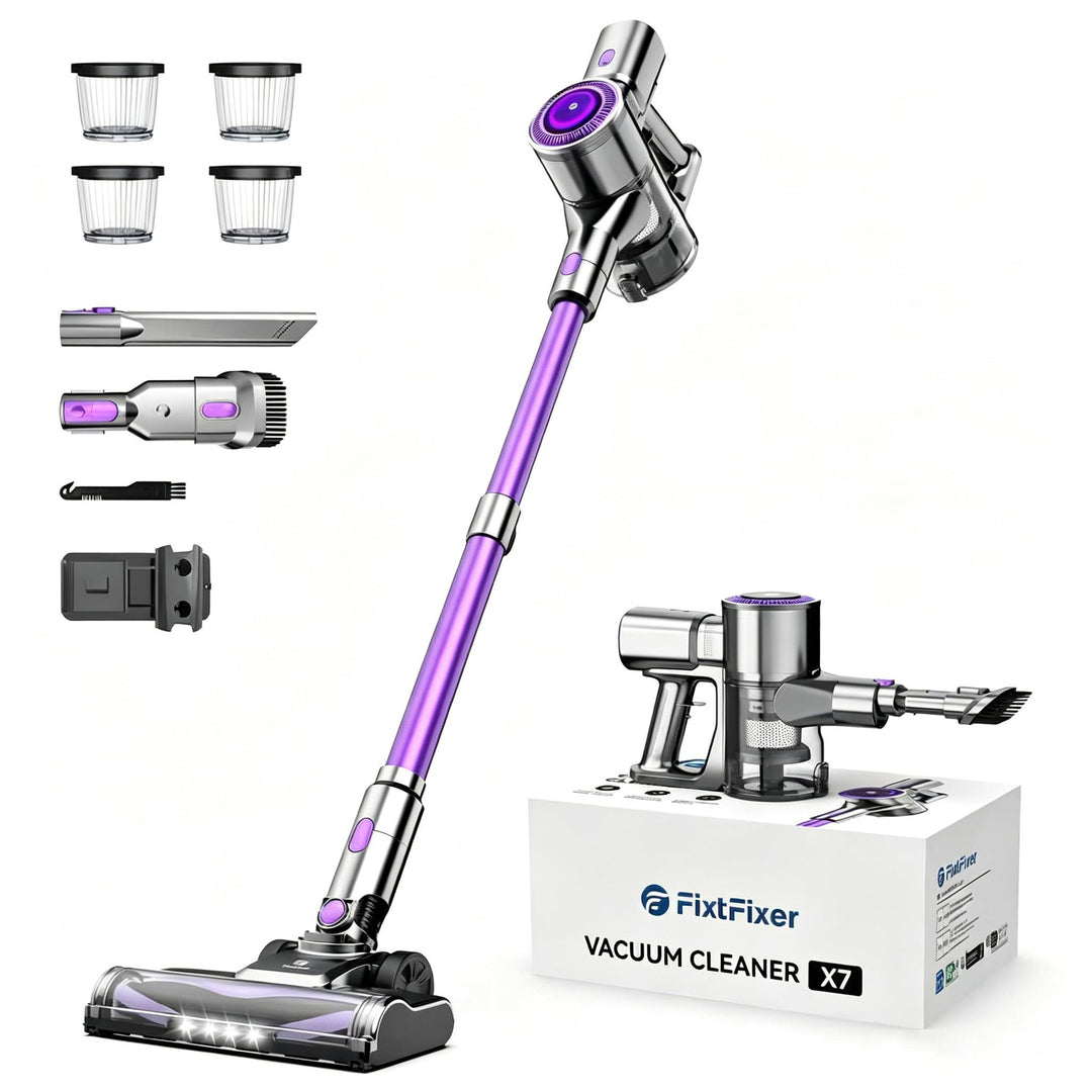 Akku Staubsauger, 60KPA/400W Kabelloser Staubsauger mit LED-Display, Anti-Tangle-Bürste, Wandladesta