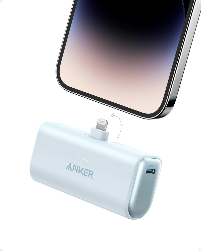 Anker 621 Powerbank mit integriertem Lightning-Stecker, 5.000 mAh MFi-zertifizierter 12W externer Ha