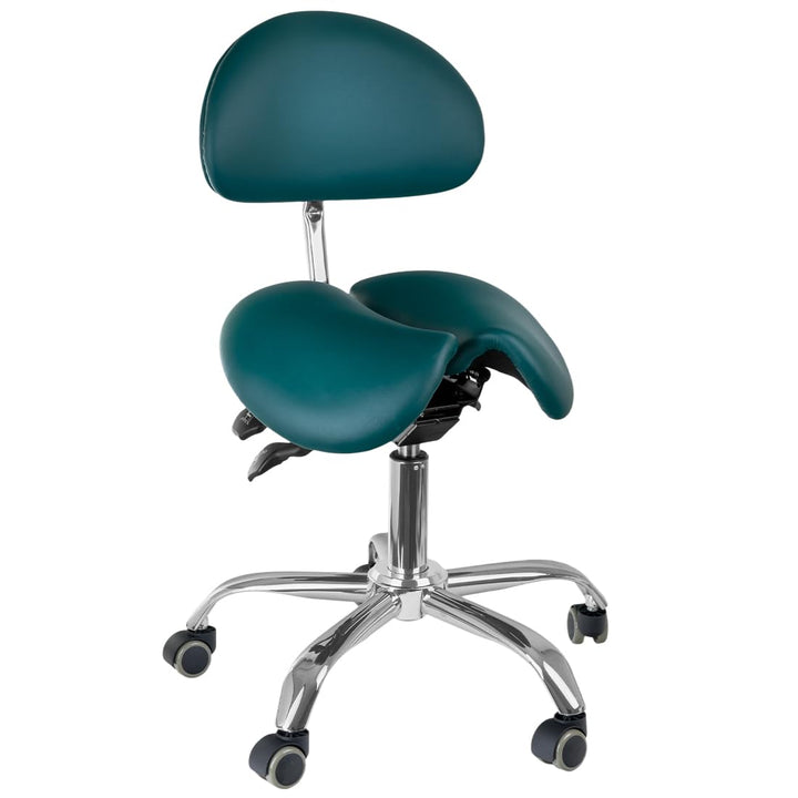 Spacetronik Sattelhocker mit Verstellbarer Rückenlehne, Zweigeteilter Ergonomischer Sattelsitz, Höhe