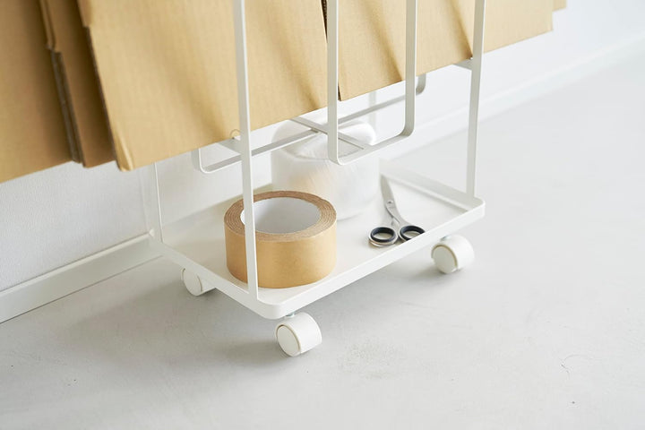 Yamazaki TOWER 5760 Karton Organizer, Weiss, Stahl, L 20 x B 30 x H 54,5cm, Weiss