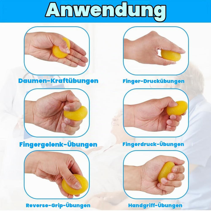 Fingertrainer Handtrainer Ball Set, 11 Stück Handtrainer Fingertrainer Ball Weich mit 3 Stärken für