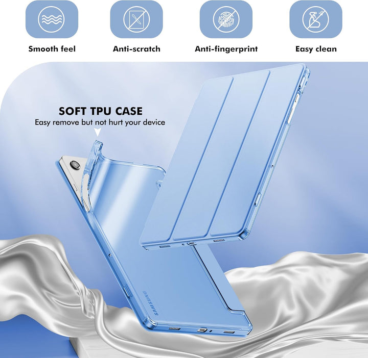 INFILAND Hülle für Samsung Galaxy Tab A11+/A9+11 Zoll (2023/2025),Schlanke Standfunktion Kristallkla