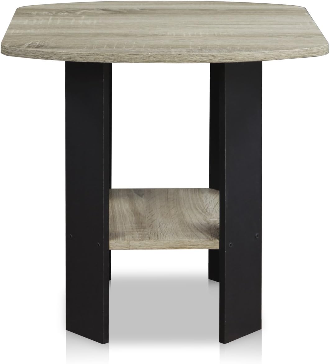 Furinno Simple Design Beistelltisch, holz, Französische Eiche grau, 50.8 x 50.8 x 49.78 cm 2er Set F