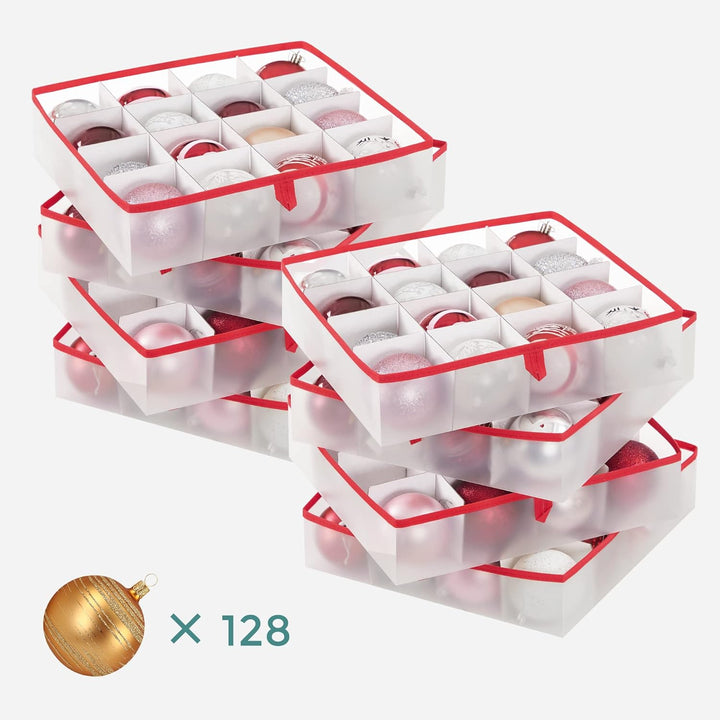 SONGMICS Aufbewahrungsbox für Weihnachtskugeln, 2er Set, Weihnachtskugeln Aufbewahrung, insgesamt 12