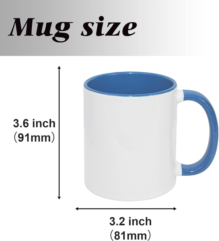 MR.R Sublimationsrohlinge Geschirrspüler Keramik Kaffeebecher mit blauer Farbe Innenseite und Griff