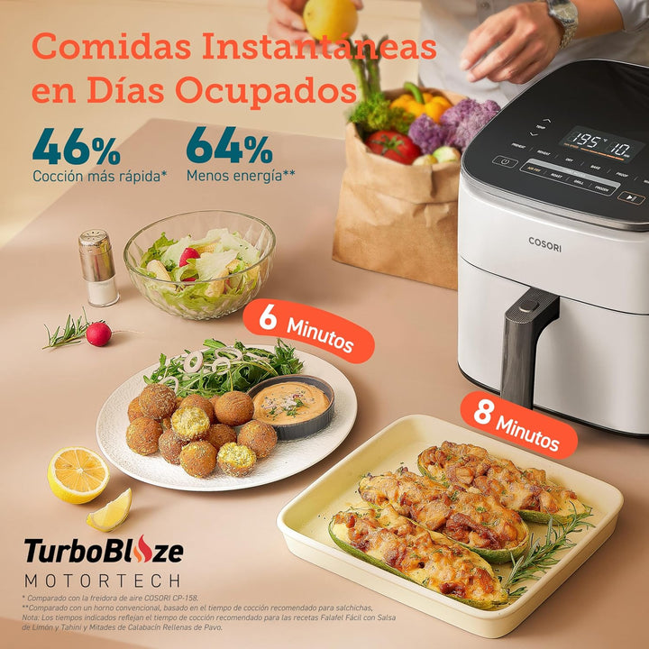 COSORI Turbo Blaze Luftfritteuse, 6 l, Air Fryer, 46% schneller, mit DC-Motor, 9-in-1-Öl-Fritteuse m