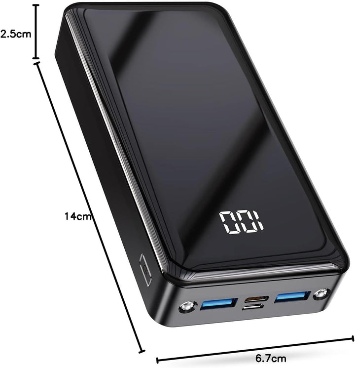 Power Bank 24000mAh,Powerbank klein Aber stark (USB C Output & Input) 22,5W Externer Handyakkus mit