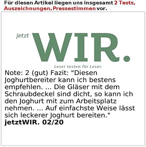 Rosenstein & Söhne Joghurtzubereiter: Joghurt-Maker mit Zeitschaltuhr, 7 Portionsgläser je 190 ml, 2