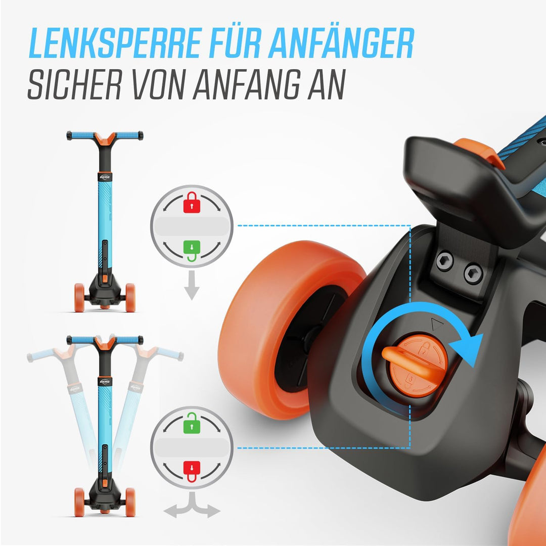 BERG Nexo Kinderroller Kinderscooter faltbar ab 2 Jahre | Höhenverstellbarer Tretroller Scooter | Dr