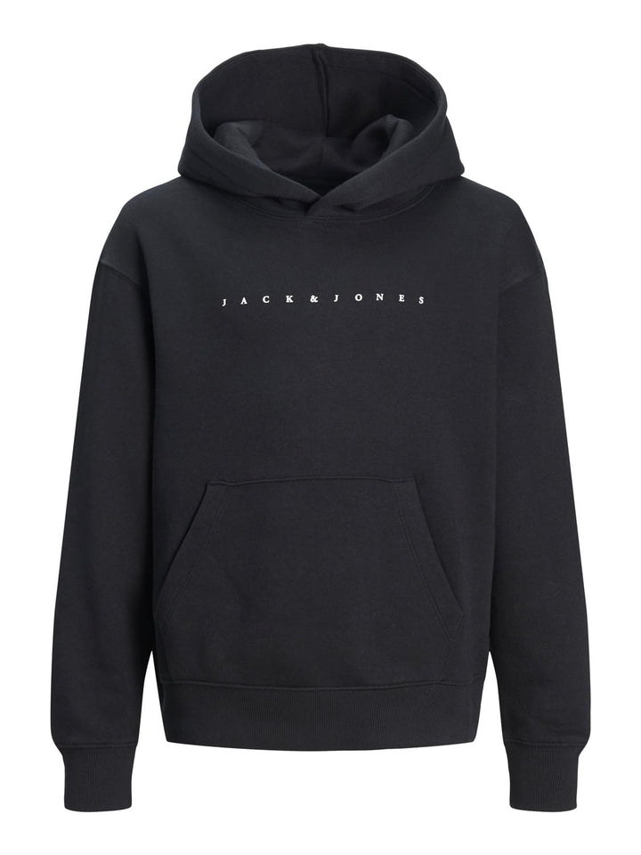 JACK & JONES Jungen Jjestar Jj Sweat Hood Noos Jnr Kapuzenpullover, Black/Fit:loose