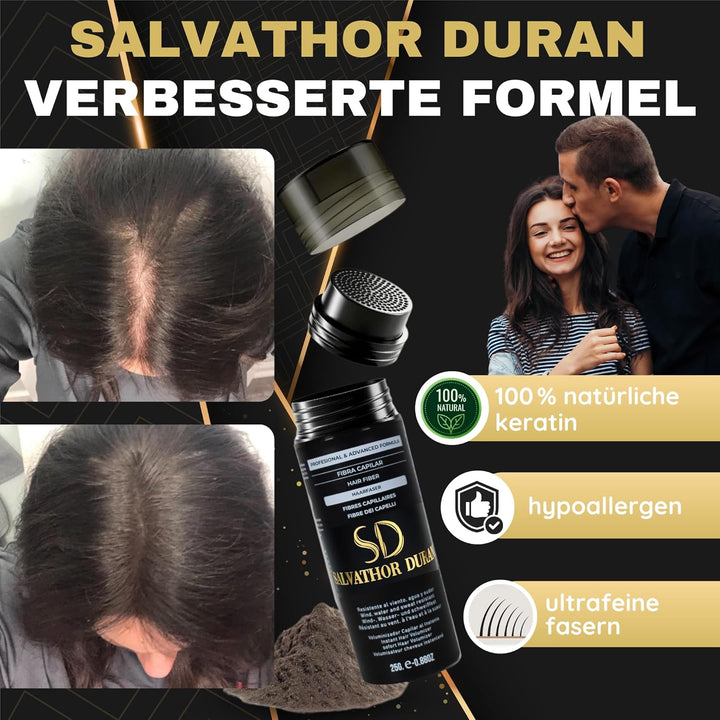 SALVATHOR DURAN Streuhaar zur Haarverdichtung - Schütthaar zur vollem Haar in Sekunden - Haar Puder