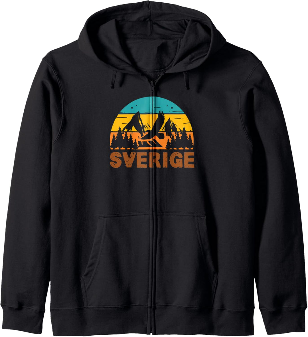 Retro Sverige Berge Natur Schweden Kapuzenjacke