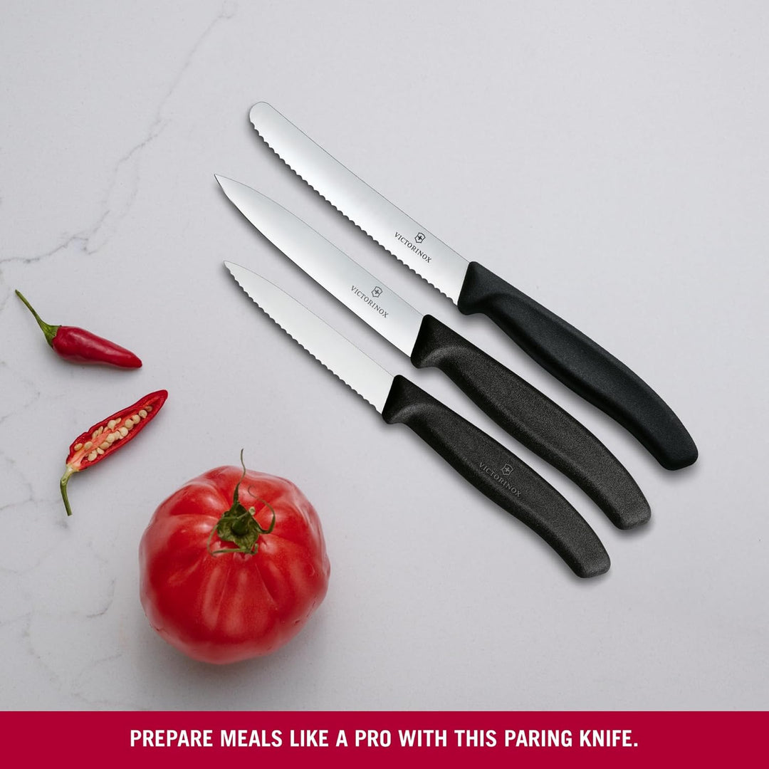 Victorinox Swiss Classic Küchenmesser Set, 3teilig, Gemüse-, Tomaten- und Frühstücksmesser, Rostfrei
