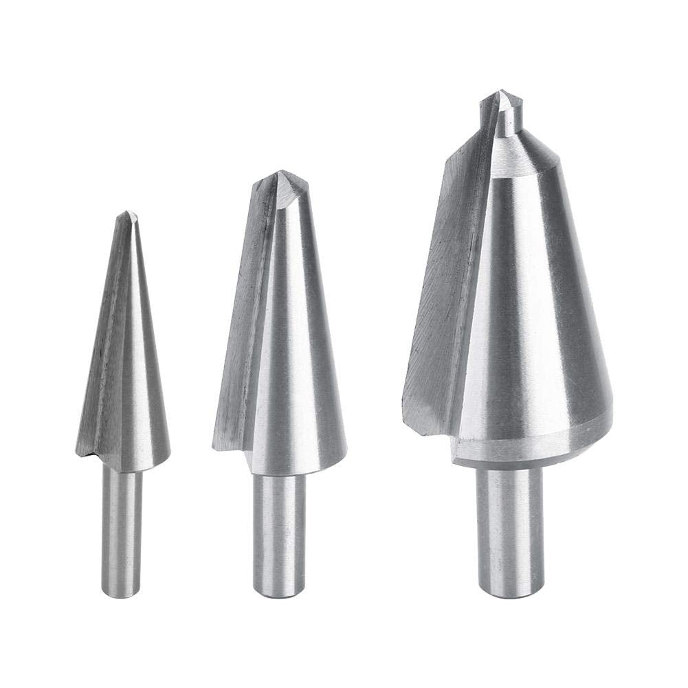 3tlg HSS Stufenbohrer Satz, 16-30,5 mm / 5-20 mm / 3-14 mm Konusbohrer Kegelbohrer für Edelstahl Met