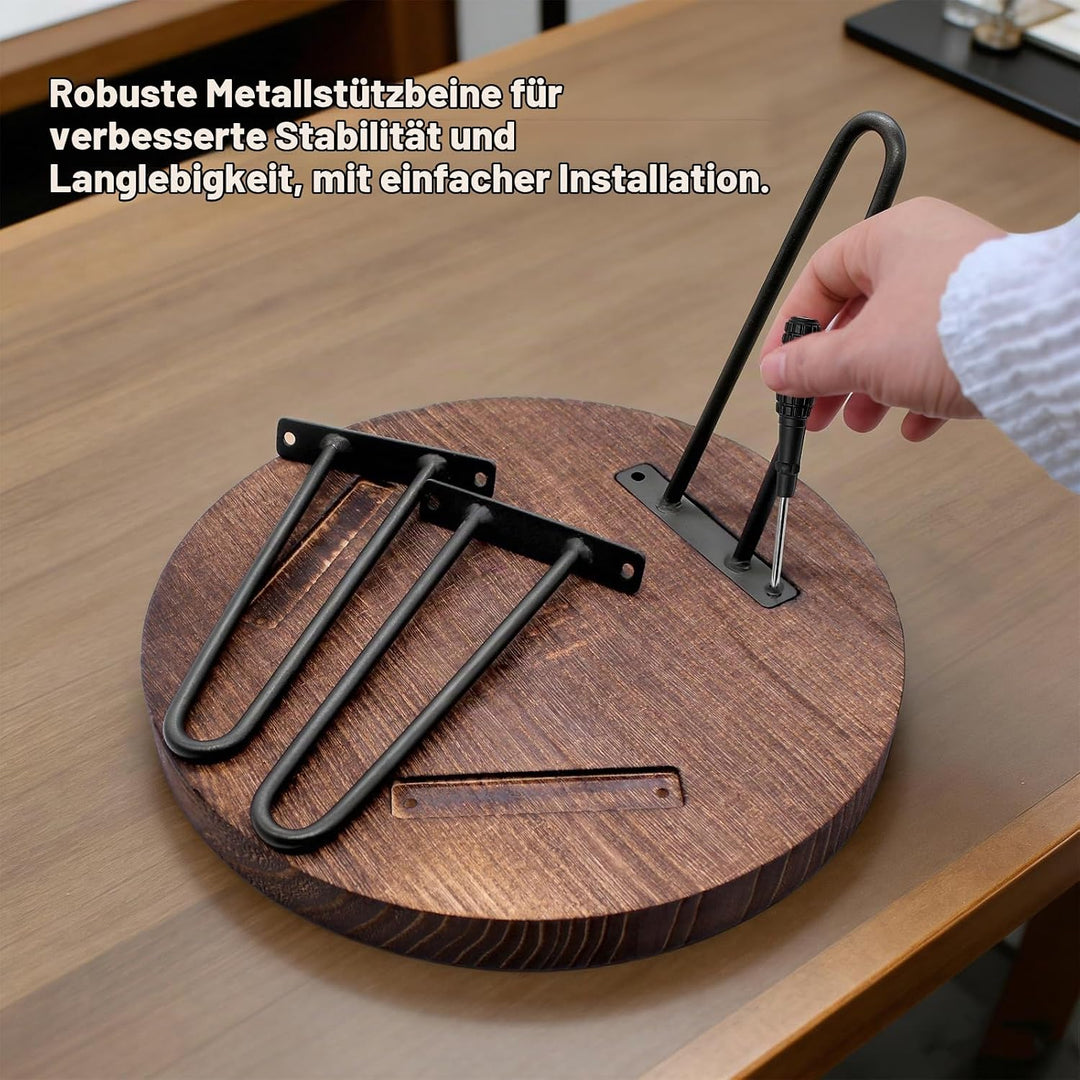 Pflanzenständer Holz, Blumenständer Balkon Rund Blumenhocker Holz Innen mit 3 Beinen, Pflanzenhocker