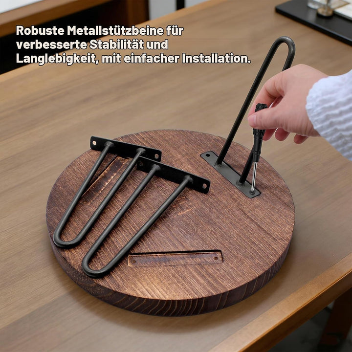 Pflanzenständer Holz, Blumenständer Balkon Rund Blumenhocker Holz Innen mit 3 Beinen, Pflanzenhocker