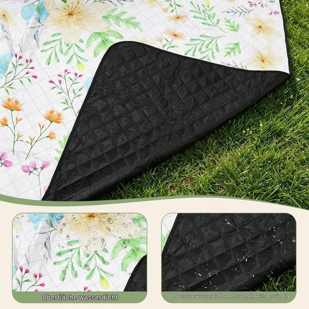 Picknickdecke 200x200 cm, Extra grosse Picknickmatte Wasserdicht Strandmatte Maschinenwaschbar Picni