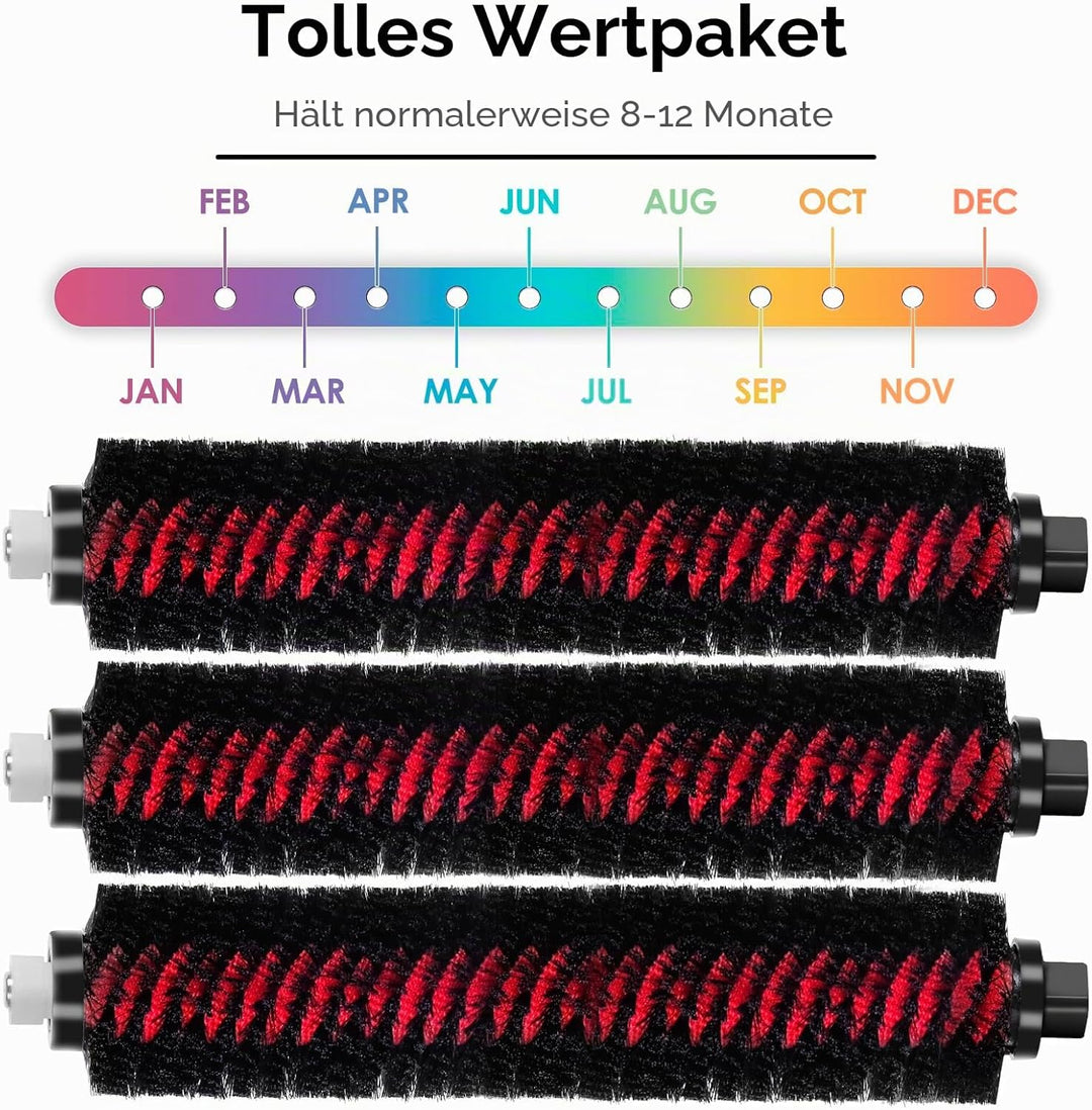 (3 Stück) Hochgeschwindigkeits-Reinigungsbürste, kompatibel mit Roborock S8 Pro Ultra, S7 Maxv Ultra