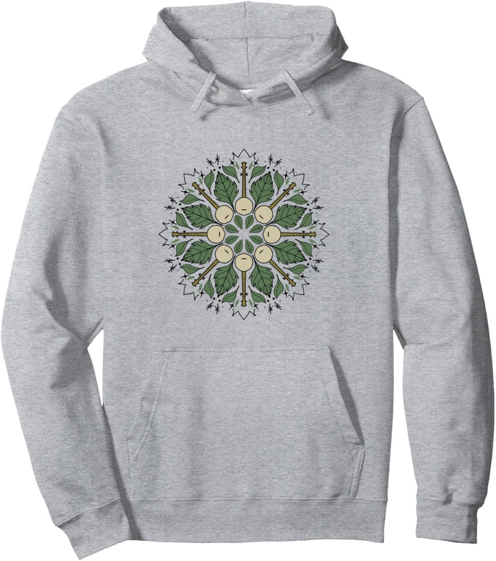 Banjo Mandala Bluegrass, Mindfulness & Nature Graphic Pullover Hoodie