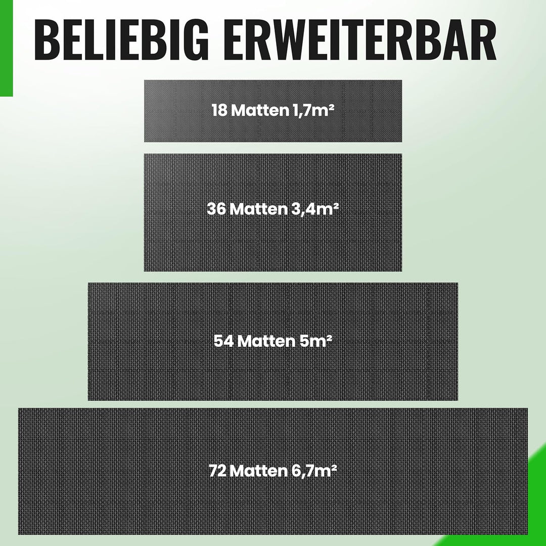 AthleticPro Bodenschutzmatte Fitness [31x31cm] - 18 extra Dicke Bodenmatten [20% mehr Schutz] - ruts