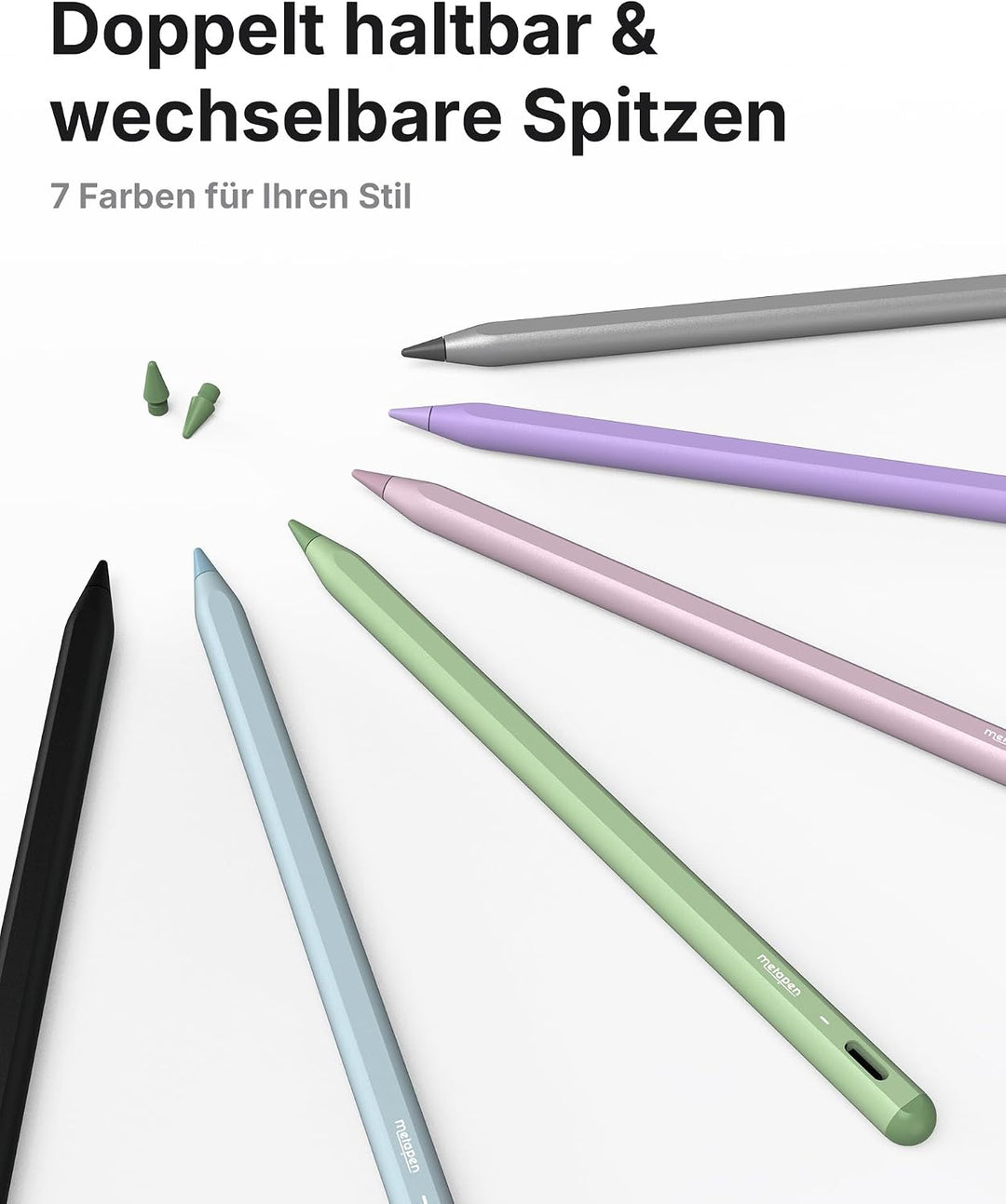 Metapen Stift A8 Kompatibel mit Apple iPad 2018-2023, Schnelle Aufladung, Neigungserkennung, Palm-Ab